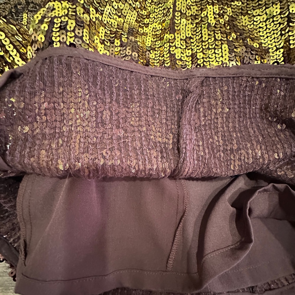FRENCH CONNECTION Estari Sequin Cutout Gold Ombré Mini Dress - Size 2 - Picture 12 of 15